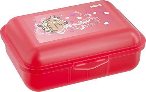 SIGG - Kinder Brotdose 1L - Viva Lunchbox Horses - Federleicht - Spülmaschinenfest Mikrowellengeeignet - BPA-frei - Ideal Für Die Schule - Rot - 1L von SIGG