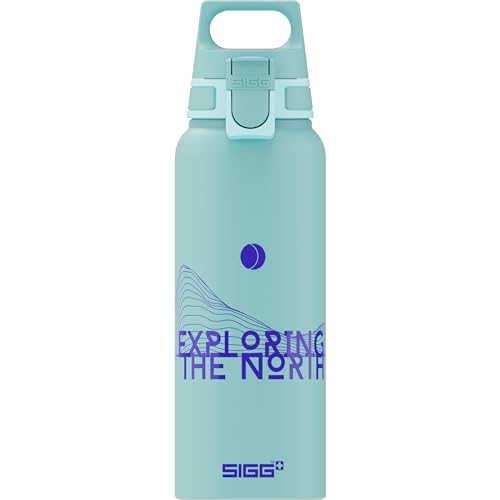 SIGG WMB ONE Pathfinder Glacier Wasserflasche (1.0 L), schadstofffreie und auslaufsichere Trinkflasche, federleichte Trinkflasche aus Aluminium, Made in Switzerland von SIGG