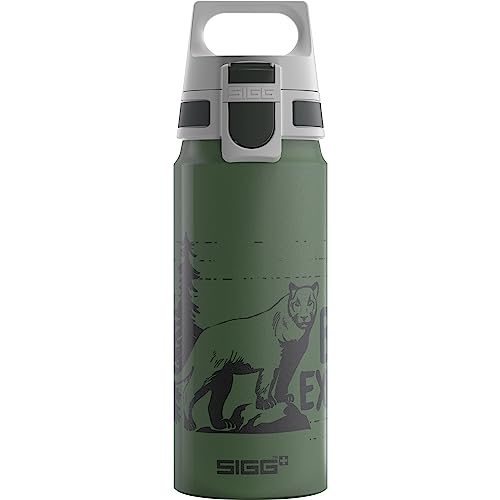 SIGG - Alu Trinkflasche Kinder - WMB ONE Brave Lion - Für Kohlensäurehaltige Getränke Geeignet - Auslaufsicher - Federleicht - BPA-frei - Klimaneutral Zertifiziert - Grün - 0,6L von SIGG
