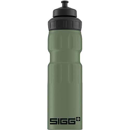 SIGG WMB Sports Leaf Green Touch Sport Trinkflasche (0.75 L), schadstofffreie und auslaufsichere Trinkflasche, federleichte Trinkflasche aus Aluminium von SIGG