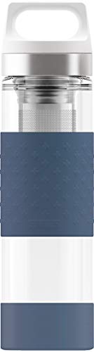 SIGG Hot und Cold Glass, Doppelwandige-isolierte Silikonschutz, 0.4 L, BPA Frei Glas Trinkflasche, Blau, 8648.60 SIGG Hot und Cold Glass, Doppelwandige-isolierte Silikonschutz, 0.4 L, BPA Frei Glas Trinkflasche, Blau, 8648.60 von SIGG