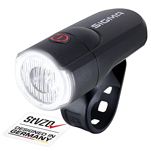 SIGMA Sport - AURA 30 | LED Fahrradlicht 30 Lux | StVZO zugelassenes, batteriebetriebenes Vorderlicht | Farbe: Schwarz von SIGMA SPORT