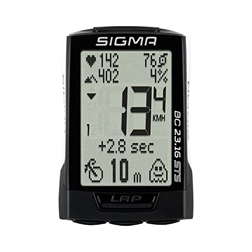 SIGMA BC 23.16 STS White | Fahrradcomputer mit Fahrrad-, Höhen- und Herzfrequenz Funktionen, Trittfrequenz hoher Log Kapazität Weißer Fahrradtacho einfacher Bedienung, 02316 SIGMA BC 23.16 STS White | Fahrradcomputer mit Fahrrad-, Höhen- und Herzfrequenz Funktionen, Trittfrequenz hoher Log Kapazität Weißer Fahrradtacho einfacher Bedienung, 02316 von SIGMA