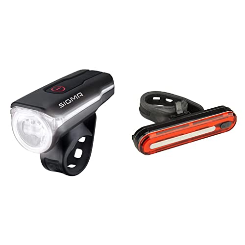 SIGMA SPORT Fahrradbeleuchtung Aura 60 USB, 60 LUX, Frontlicht, StVZO zugelassen, 3 Leuchtmodi & Fischer Fahrrad LED Akku-Stableuchte, 50 LEDs, Rücklicht, mit Akku und USB-Ladefunktion SIGMA SPORT Fahrradbeleuchtung Aura 60 USB, 60 LUX, Frontlicht, StVZO zugelassen, 3 Leuchtmodi & Fischer Fahrrad LED Akku-Stableuchte, 50 LEDs, Rücklicht, mit Akku und USB-Ladefunktion von SIGMA SPORT