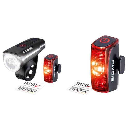 SIGMA SPORT - LED Fahrradlicht Set Aura 60 und INFINITY & - INFINITY | LED Fahrradlicht mit 16h Leuchtdauer | StVZO zugelassenes, akkubetriebenes Rücklicht von SIGMA SPORT