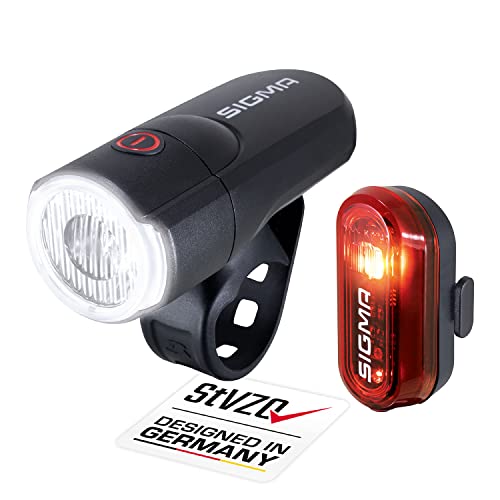 SIGMA LED Fahrradlicht Set Aura 30 & Curve – LED Fahrrad Licht Batteriebetrieben, Werkzeuglose Montage, Spritzwassergeschützt- Fahrrad Lichter LED Set StVZO Zugelassen, Fahrradlicht Vorne +Hinten SIGMA LED Fahrradlicht Set Aura 30 & Curve – LED Fahrrad Licht Batteriebetrieben, Werkzeuglose Montage, Spritzwassergeschützt- Fahrrad Lichter LED Set StVZO Zugelassen, Fahrradlicht Vorne +Hinten von SIGMA
