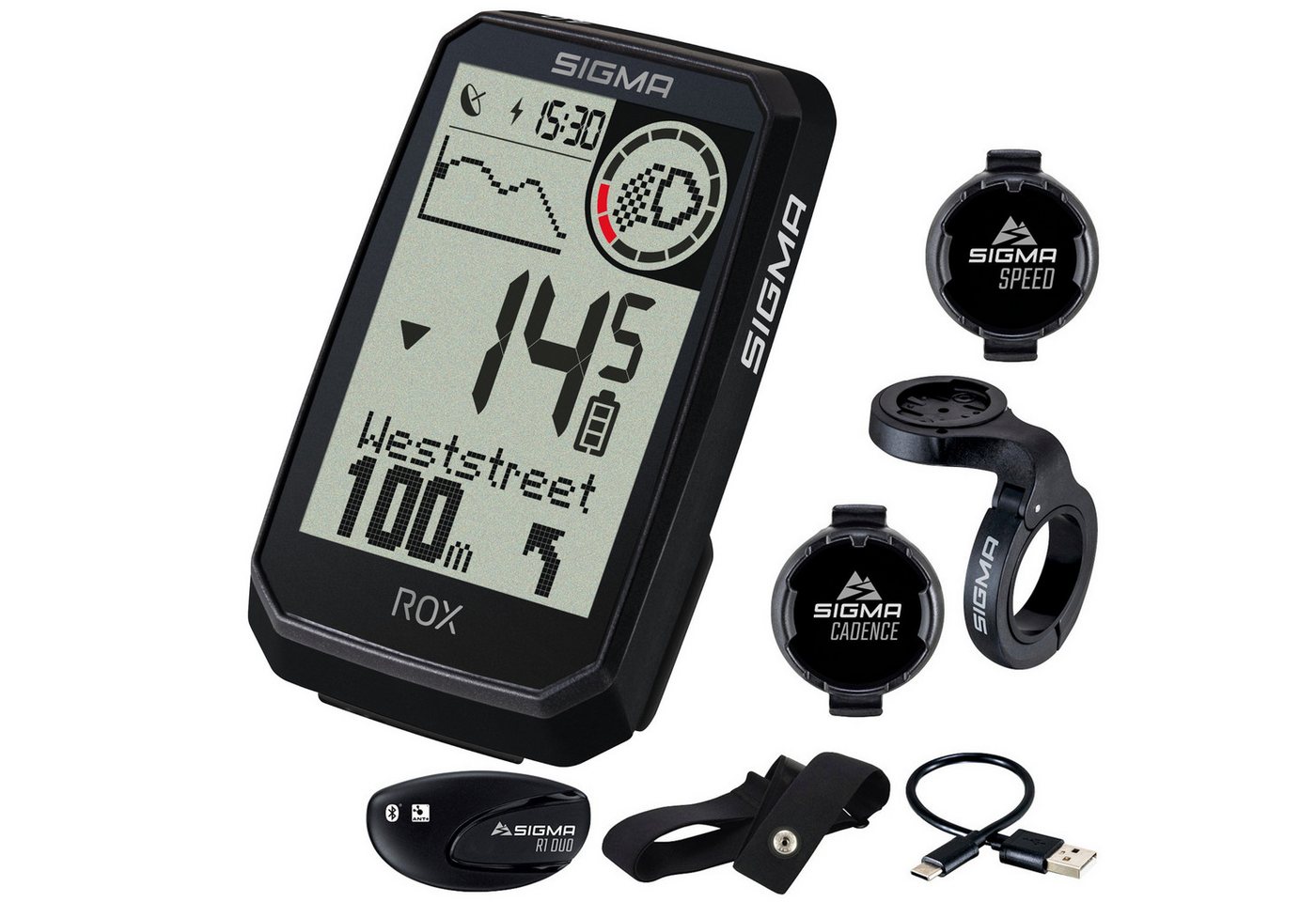 SIGMA Fahrradcomputer Rox 4.0 Fahrrad GPS Navi Endurance Sensor Set 01066 Plus SIGMA Fahrradcomputer Rox 4.0 Fahrrad GPS Navi Endurance Sensor Set 01066 Plus von SIGMA