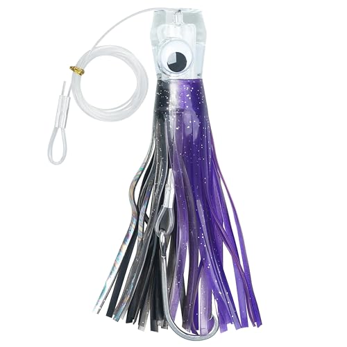 Trolling Lures Salzwasser, 15,2 cm, Offshore Big Game Trolling Köder Skirted Tiefsee-Angelköder Set für Mahi Thunfisch Marlin Wahoo Rigged mit Vorfach Tintenfisch Röcke Haken Trolling Lures Salzwasser, 15,2 cm, Offshore Big Game Trolling Köder Skirted Tiefsee-Angelköder Set für Mahi Thunfisch Marlin Wahoo Rigged mit Vorfach Tintenfisch Röcke Haken von SILANON