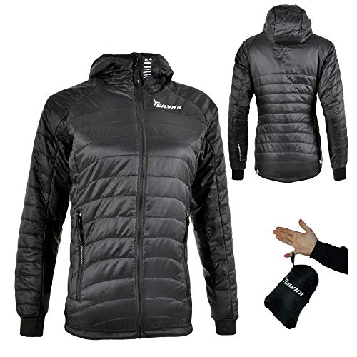 Silvini Damen Cesi Primaloft Jacke mit Kapuze Verengt Ärmel Rippbündchen und 2 Seitentaschen Schwarz - XXL von SILVINI