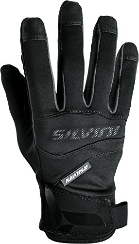 SILVINI Unisex Fusaro Softshell Handschuhe mit Elastische Saum & Klettbandverschluss Schwarz - M von SILVINI