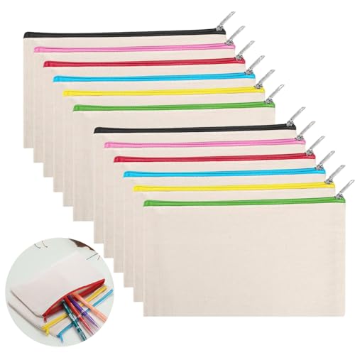 SIMEIXI DIY Blanko Stoffbeutel,12 Stücke Federmäppchen zum Bemalen,Tasche zum Bemalen Kinder,Segeltuch Kosmetiktasche, Schulmäppchen für Arbeit Schule Reisen, 21 x 12 cm SIMEIXI DIY Blanko Stoffbeutel,12 Stücke Federmäppchen zum Bemalen,Tasche zum Bemalen Kinder,Segeltuch Kosmetiktasche, Schulmäppchen für Arbeit Schule Reisen, 21 x 12 cm von SIMEIXI