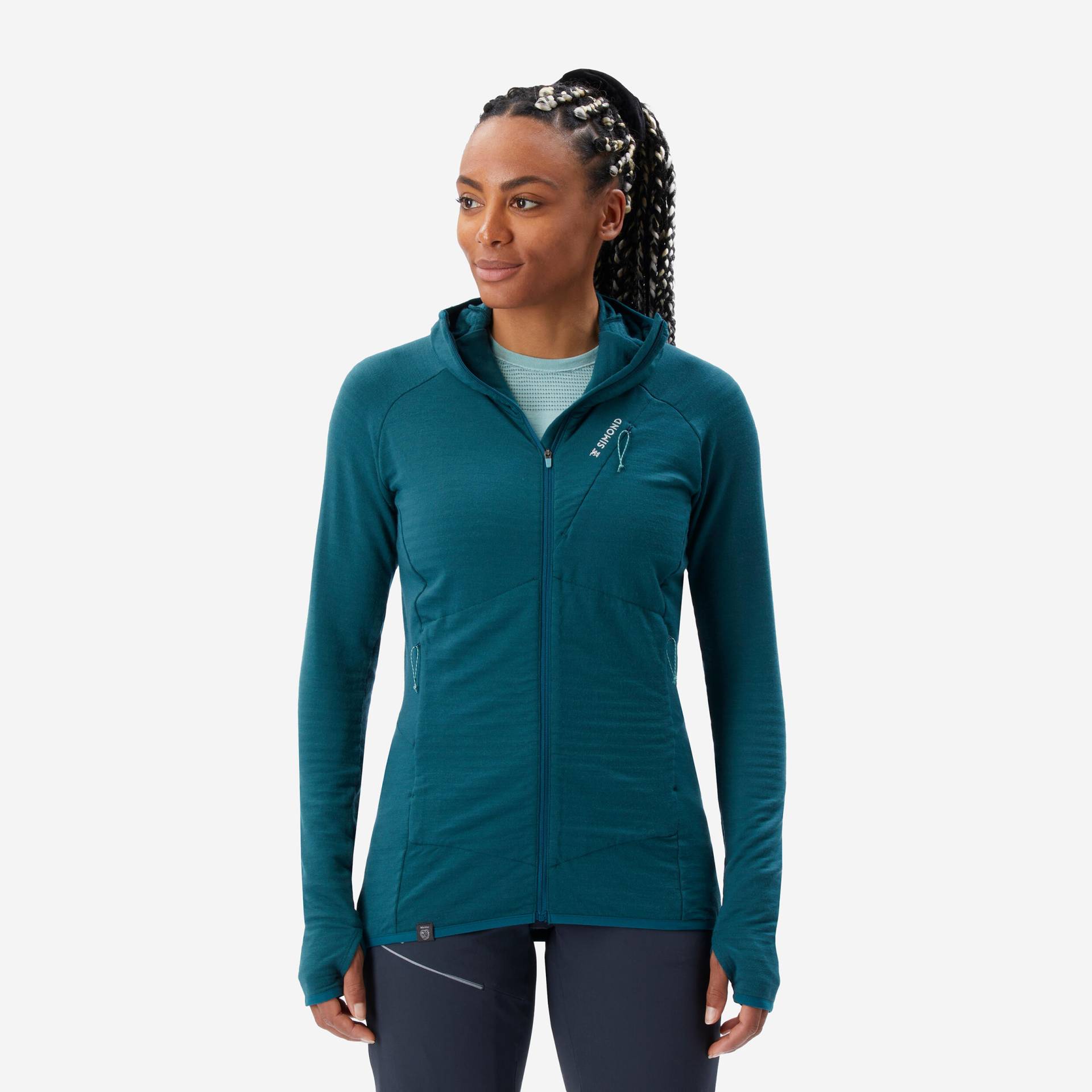 Damen Merinowolle Kapuzenjacke - Alpinism grün Damen Merinowolle Kapuzenjacke - Alpinism grün von SIMOND