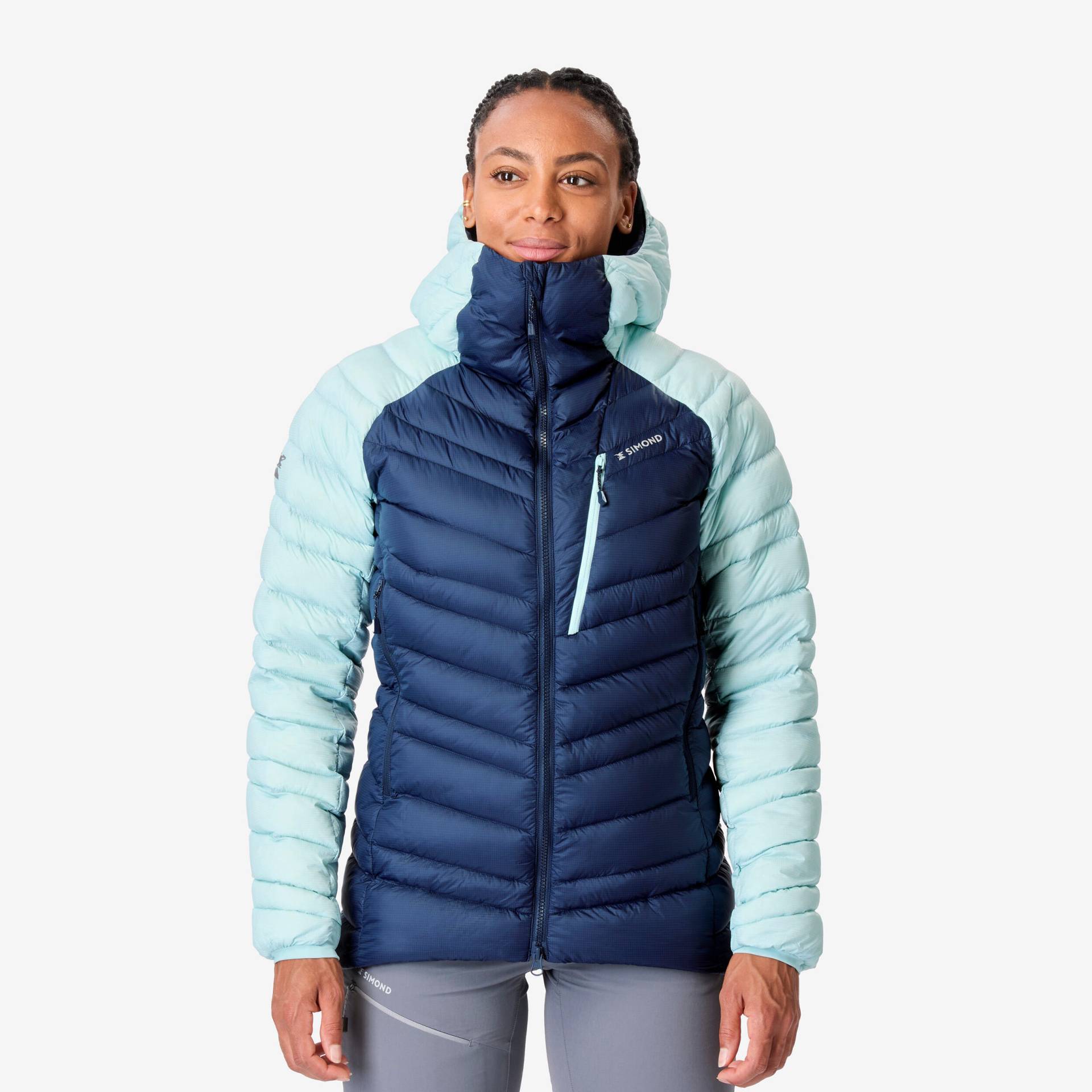 Daunenjacke Damen Bergsteigen - Alpinism marineblau/hellblau von SIMOND