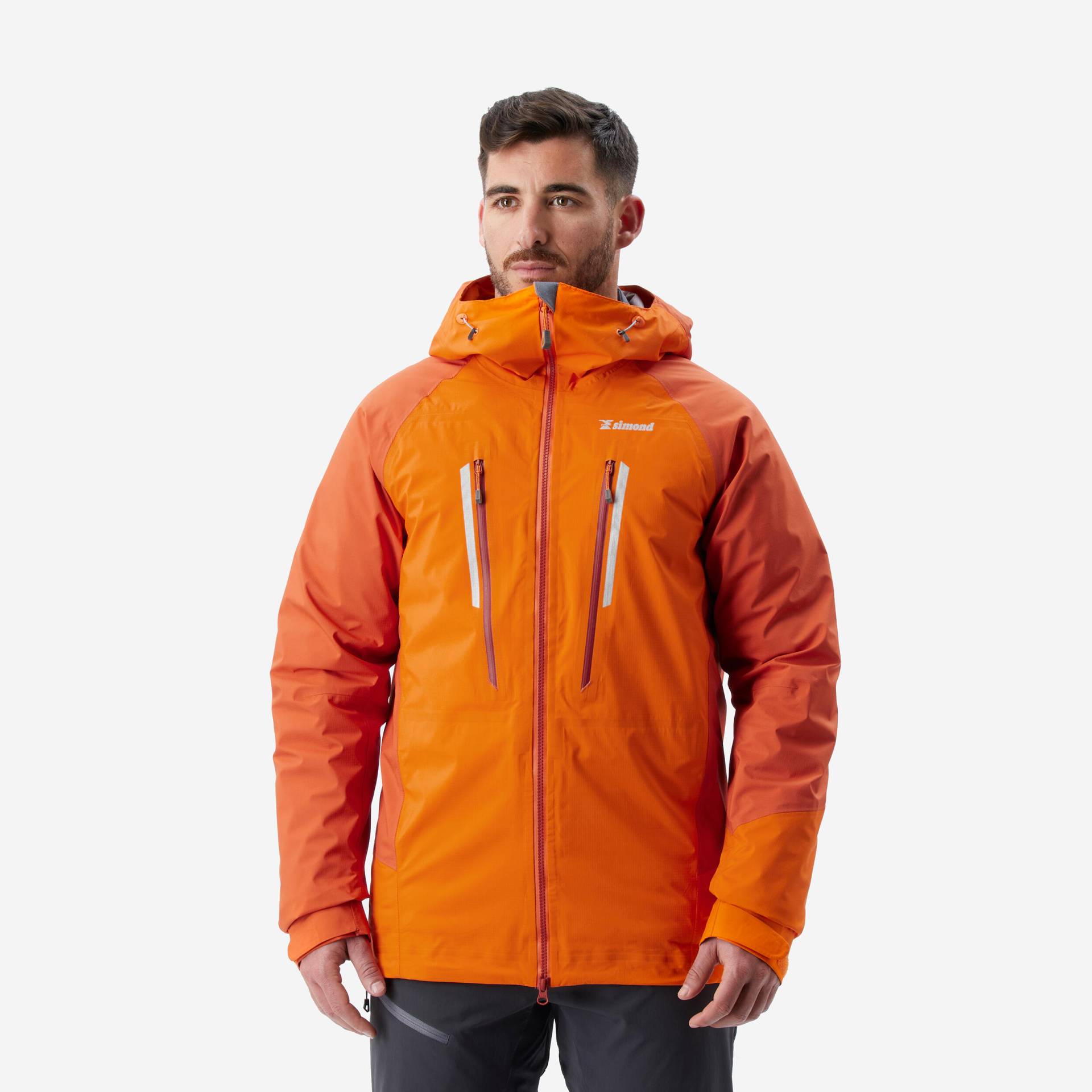 Herren Regenjacke Bergsteigen wasserdicht - Alpinism Light orange von SIMOND