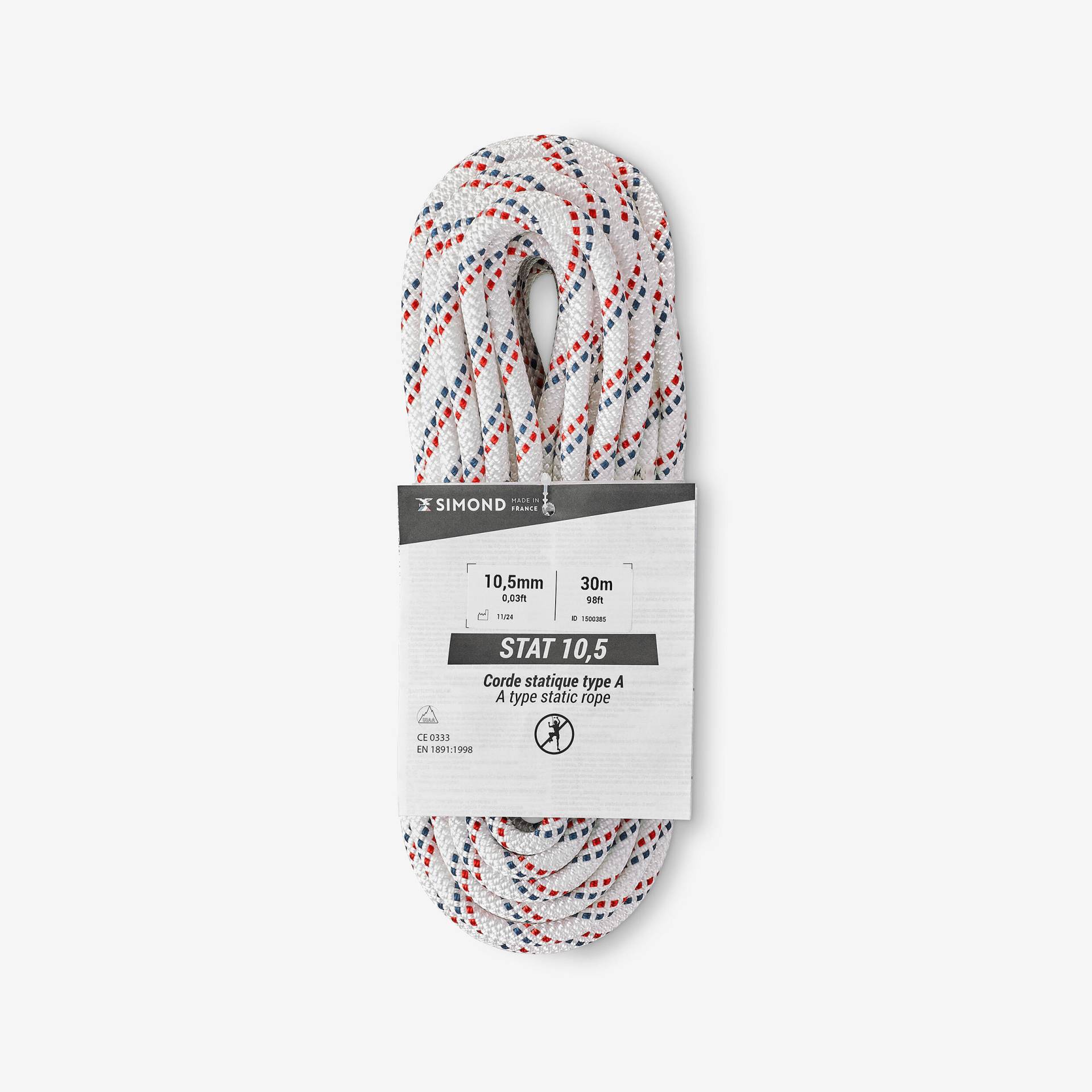 Kletterseil halbstatisch Stat 10.5 mm × 30 m Stat 10.5 weiss Kletterseil halbstatisch Stat 10.5 mm × 30 m Stat 10.5 weiss von SIMOND
