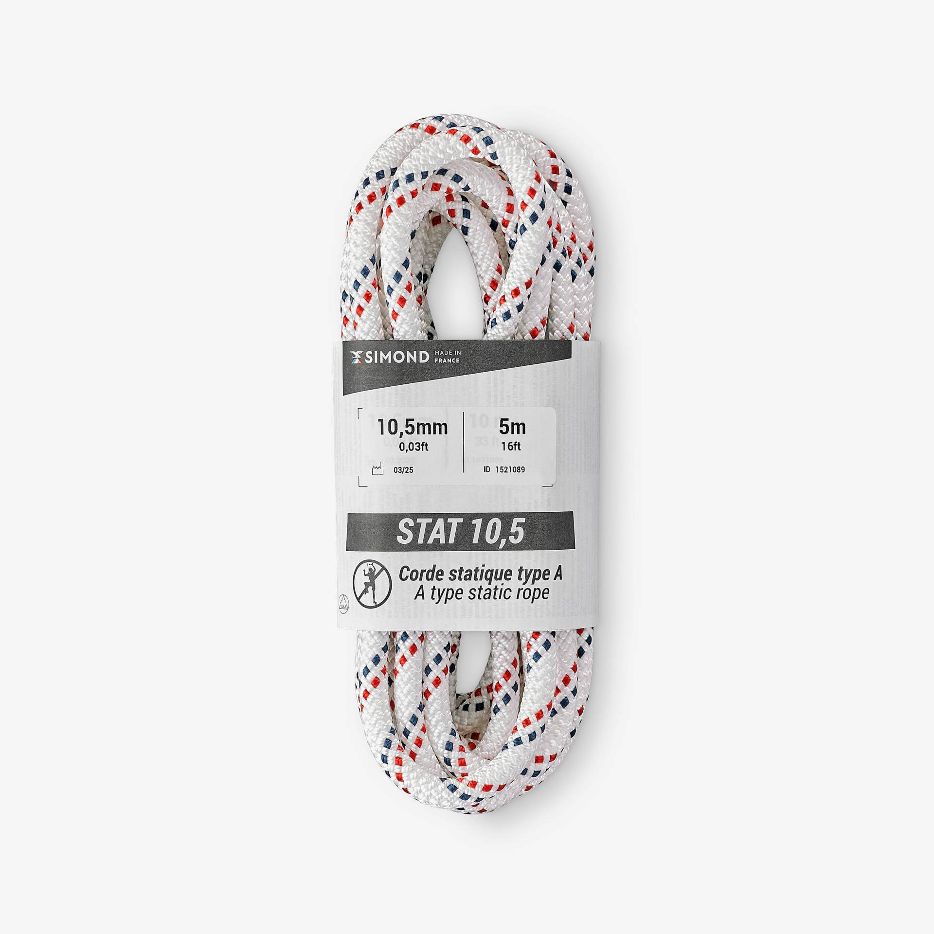 Kletterseil halbstatisch Stat 10.5 mm × 5 m weiss Kletterseil halbstatisch Stat 10.5 mm × 5 m weiss von SIMOND