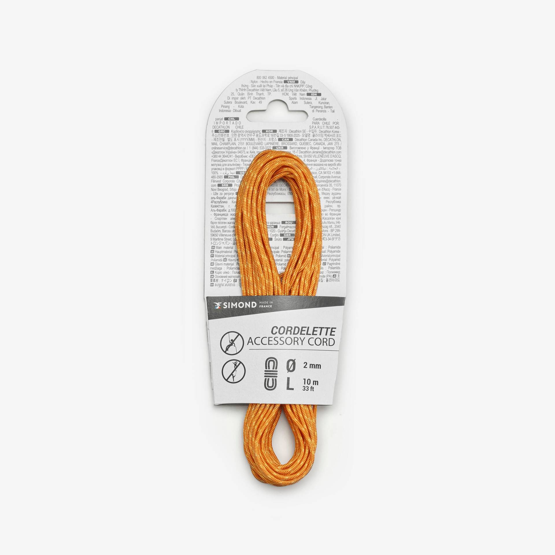 Reepschnur für Klettern und Bergsteigen 2 mm × 10 m orange Reepschnur für Klettern und Bergsteigen 2 mm × 10 m orange von SIMOND