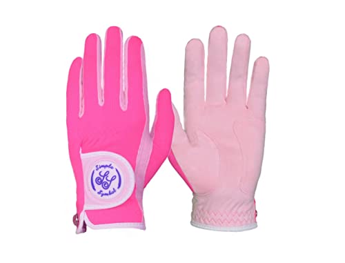 SIMPLE SYMBOL RainGrip Damen-Golfhandschuh, für heißes und nasses Wetter, vier Farben, Pink/Lila/Weiß/Grün, linke Hand und rechte Hand (Rosa, L, rechts) von SIMPLE SYMBOL