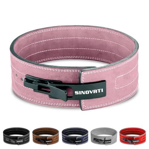 SINOVATI Premium Gewichthebergürtel KDK Gürtel mit Schnalle, Weightlifting Lever Belt für Fitness Powerlifting Krafttraining Bodybuilding, mit 8.5cm / 10cm Höhe, (Pink, S-8.5cm) von SINOVATI