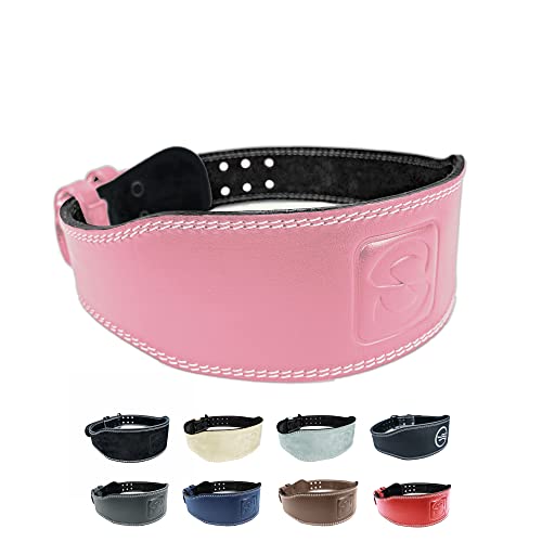 Weight-lifting Belt Gewichthebergürtel Kraftraining | Gym Gürtel Gewichtheben Powerlifting Belt für Kraftsport wie Deadlift, Body-Building, Kniebeugen und Fitness | Fitness-Gürtel mit Polster, Pink M von SINOVATI