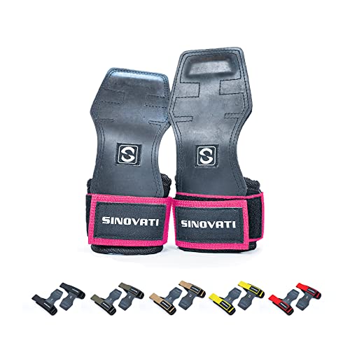 Zughilfen Krafttraining Lifting Straps | Fitness Zughilfen Crossfit Grips für Kraftsport Bodybuilding und Crossfit | Grip Pads Fitness mit 7mm Handgelenkpolster, ideal für schwere Gewichte, Pink S von SINOVATI