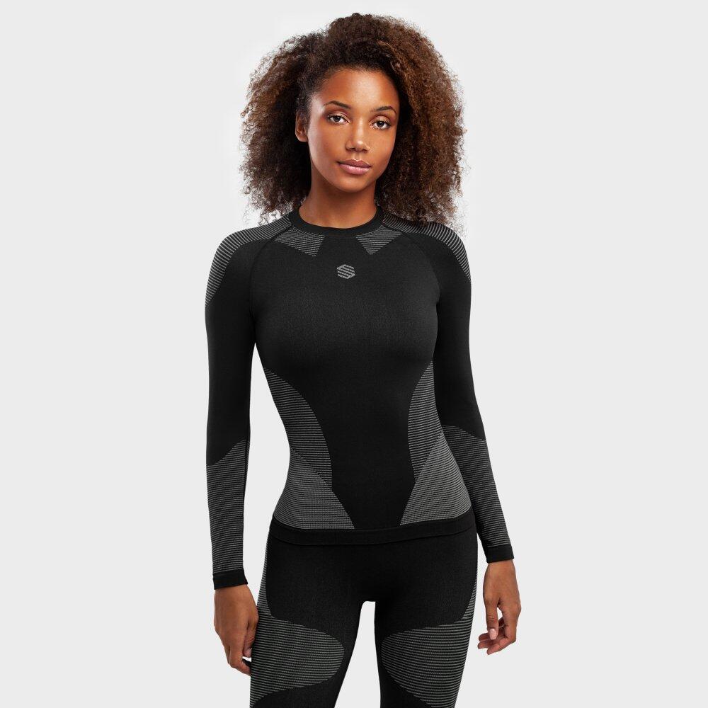 Damen Wintersport funktionelles kompressionsshirt Drystone SIROKO Schwarz von SIROKO