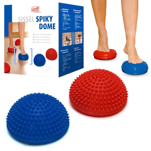 SISSEL® Spiky Dome 2er Set | Balance & Koordination Trainingsgerät | 100% PVC Phtalatfrei | Farben: Blau & Rot | Fußmassage & Fitness | Belastbar bis 80kg | Ideal für Home-Gym & Therapie von Sissel