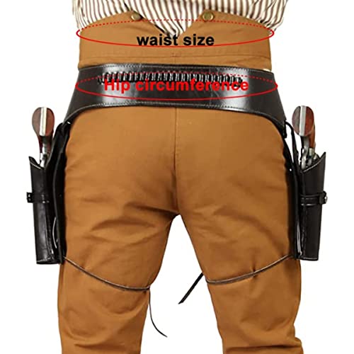 Vintage PU Leder Doppel Pistole Revolver Gürtel Holster, alte Wild West Cowboy Gunfighter Pistolenhalter für Männer,Schwarz Vintage PU Leder Doppel Pistole Revolver Gürtel Holster, alte Wild West Cowboy Gunfighter Pistolenhalter für Männer,Schwarz von SIULAS