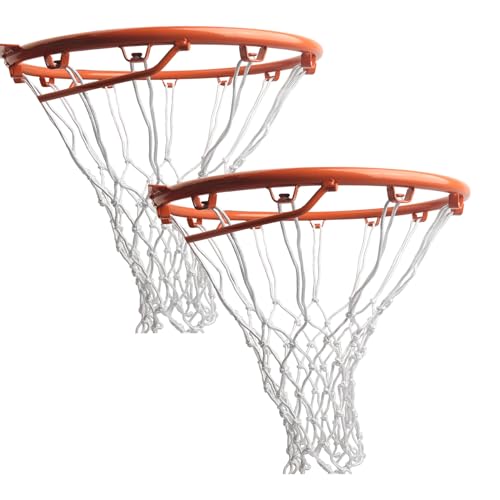 SIVENKE 2 Set Basketball Netz Nylon Basketball Ersatznetz 12 Löcher Standard Basketballkorb Netz für Outdoor Sports Training von SIVENKE