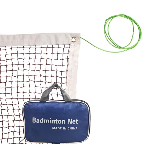 SIVENKE Badminton Netz Aufgerüstet Badmintonnetz mit Drahtseil Faltbares Nylonnetz 610 x 76cm Ideales Tragbares Sportnetz für Kinder, Indoor, Schule, Strand, Pool von SIVENKE