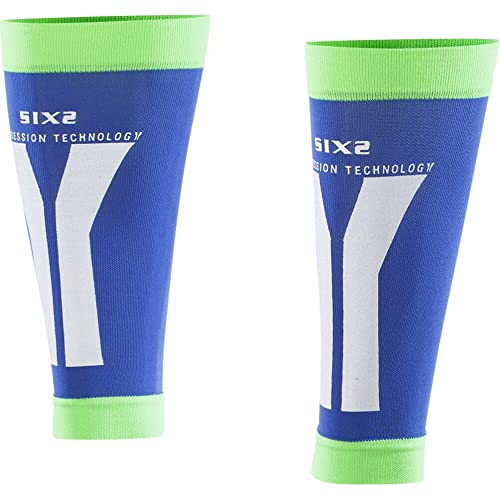 SIX2 Kompressions-Wadenbandage Blue/Green-S Unisex Erwachsene von SIXS