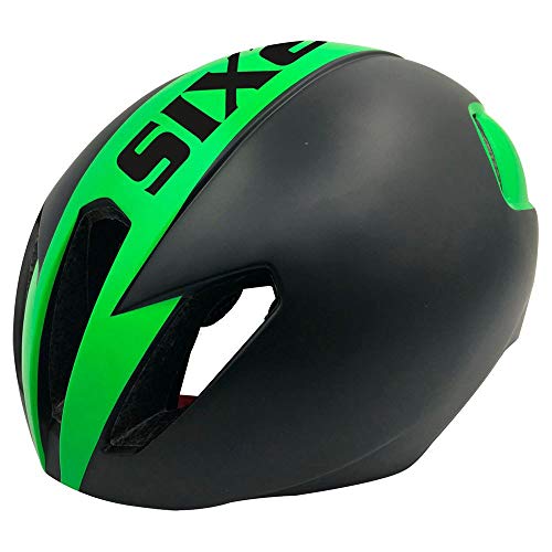 Six2 Helm Aero Black/Green – S/M 54 – 57 cm, 54 – 57 cm, Unisex Erwachsene von SIXS