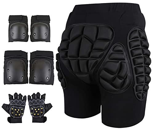 3D-Schutz Hip Butt Protective Padded Shorts Eva-gepolsterte Kurze Hose Schutzausrüstung Für Skifahren, Eislaufen, Snowboarden Schützende gepolsterte Shorts(A1,XXL) von SIYAN