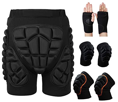 3D-Schutz Hip Butt Protective Padded Shorts Eva-gepolsterte Kurze Hose Schutzausrüstung Für Skifahren, Eislaufen, Snowboarden Schützende gepolsterte Shorts(D2,XXL) von SIYAN