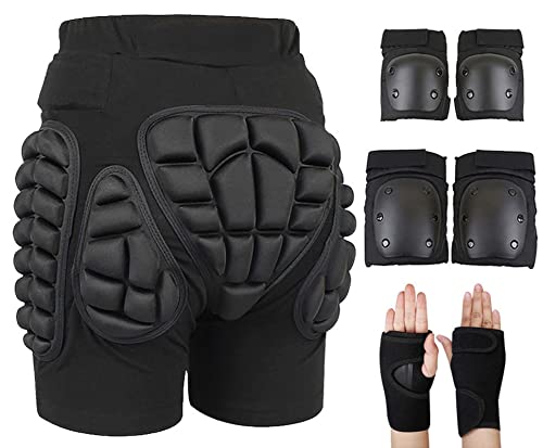 Gepolsterte Protektorhosen Schutz Shorts Für Hüfte, Po Und Steißbein, Snowboard Shorts Herren Damen,Kurze Hose,3D Gepolstert Schutz Gear Für Snowboarden Schützende gepolsterte Shorts(A2,S) von SIYAN