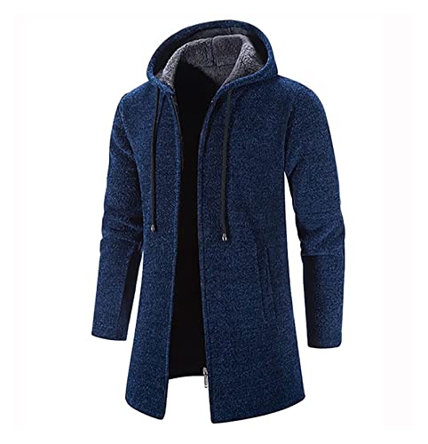 Herren Mäntel Übergangsmantel Große Größen Bequem Herrenmantel Winter Baumwolle Herbst Mantel Herren Wintermantel Jacke Männer S-5XL (Blau, L) von SIYAN