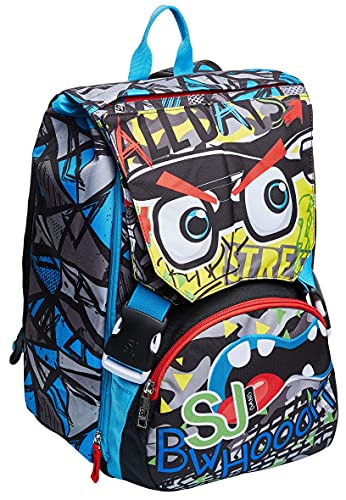 SJ Gang Schulrucksack, Backpack -Deep Blue, mehrfarbig, ausziehbarer Unisex-Rucksack, für Kinder, Blau, Einheitsgröße, Schule und Grundschule SJ Gang Schulrucksack, Backpack -Deep Blue, mehrfarbig, ausziehbarer Unisex-Rucksack, für Kinder, Blau, Einheitsgröße, Schule und Grundschule von SJ GANG STYLE JAM GANG