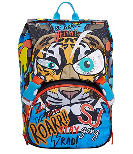 SJ Rucksack, Schulranzen für Grundschule, ab 1. Klasse, Erweiterbarer Schulranzen, Extra Volumen; Geräumige Schultasche für Mädchen und Jungen, mehrfarbig/Muster, mit Flip-System SJ Rucksack, Schulranzen für Grundschule, ab 1. Klasse, Erweiterbarer Schulranzen, Extra Volumen; Geräumige Schultasche für Mädchen und Jungen, mehrfarbig/Muster, mit Flip-System von SJ GANG STYLE JAM GANG