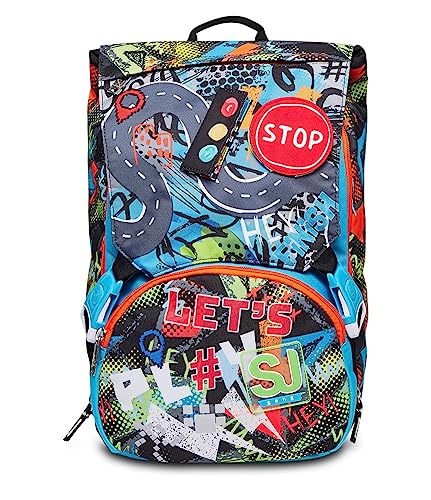 SJ Gang Schulrucksack SJ GANG, erweiterbarer Rucksack Big RUSHPACK, mehrfarbig, Doppelfach, Schulrucksack und Freizeit, Orange, Taglia unica, schule SJ Gang Schulrucksack SJ GANG, erweiterbarer Rucksack Big RUSHPACK, mehrfarbig, Doppelfach, Schulrucksack und Freizeit, Orange, Taglia unica, schule von SJ GANG STYLE JAM GANG