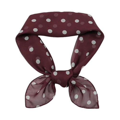 Quadratischer Satinschal Damen Polka Dot Chiffon Square Schal Frauen Weiche Haarband Turban Square Schalbeutel Armband-7 von SJFYB