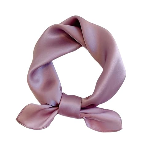 Quadratischer Satinschal Frauen Mit Dem Weiblichen Farben Quadratischen Schal Binde Schal Haar Band Handtasche Ribbon Stirnbandgeschenk-ZS-105-Purpur-53x53cm von SJFYB