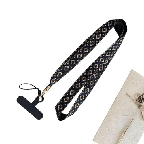 SJFYB Handyanhänger Mobiltelefon Lanyard, Crossbody -Mobiltelefonkette Mit Reparierenden Teilen, Verlängertem Hals Hängen Breites Seil-Schwarz von SJFYB