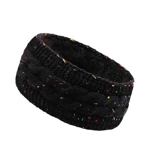 SJFYB Stirnband Damen Winter Winter Outdoor Feste Farbe Plus Samt Warme Ohrschernungen Einfaches Dickes Stirnband-Schwarze Farbe von SJFYB