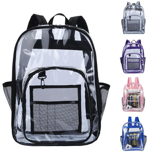 SJFYB Transparenter Rucksack Frauen Rucksack Transparente PVC -Tasche Teenager Transparentes Rucksack -Männer Transparentes Schulbag Stadium-Rosa l von SJFYB