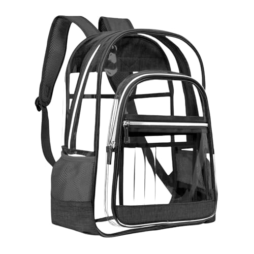 SJFYB Transparenter Rucksack Transparent Backpack for Women and Men, Suitable for Shopping Gifts-Schwarz von SJFYB