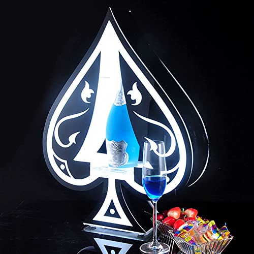 SJHDHDA Flaschenständer Bar Schnaps Led Weinflaschenhalter Pokerförmige Beleuchtung Tisch Weinregale Acryl Flaschenregal Für Home Bar Learned extensively von SJHDHDA