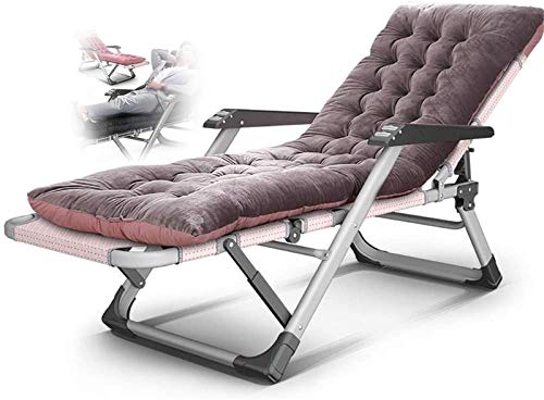 SJHDHDA Klappbarer Liegestuhl, Stabiler Eisenrahmen, Verstellbarer Chaiselongue-Sessel, Bequeme Lounge für Damen für Garten, Hof, Pool, Outdoor, Strand, mit Kissen, 200 kg Learned extensively von SJHDHDA