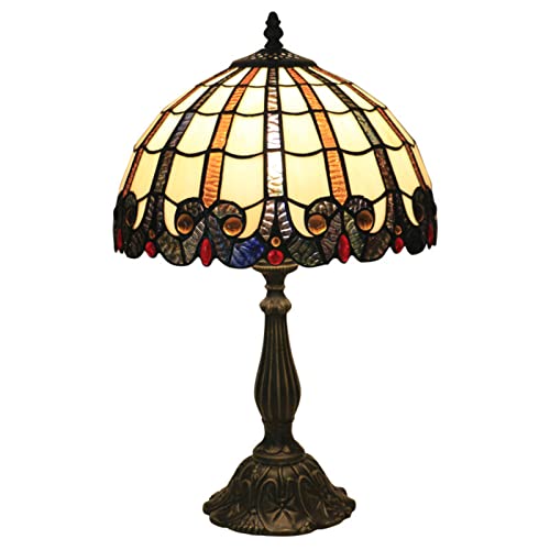 SJHDHDA Nachttischlampen aus Buntglas, Tischlampe im Tiffany-Stil, Leseschreibtischlampe, für Bar, Büro, Schlafzimmer, Wohnzimmer, 12 x 12 x 19 cm, neue Kollektion 2022, erweiterbar von SJHDHDA