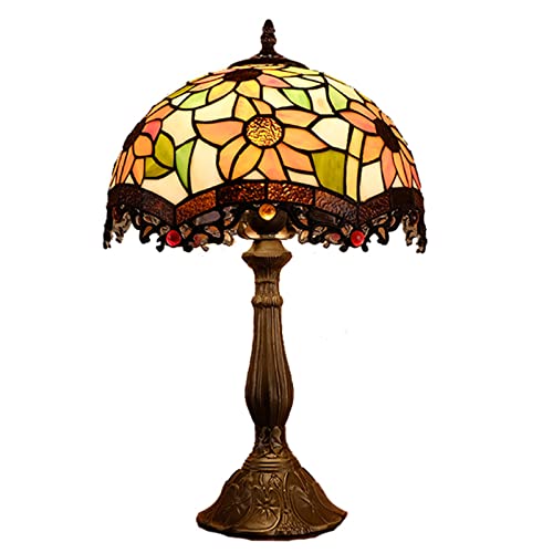 Tiffany-Stil, Schreibtischlampe Glasbild mit Sonnenblume, Nachttischlampe, Leselampe, Schlafzimmer Büro Wohnzimmer, 12x12x19 Zoll, B Learned extensively von SJHDHDA