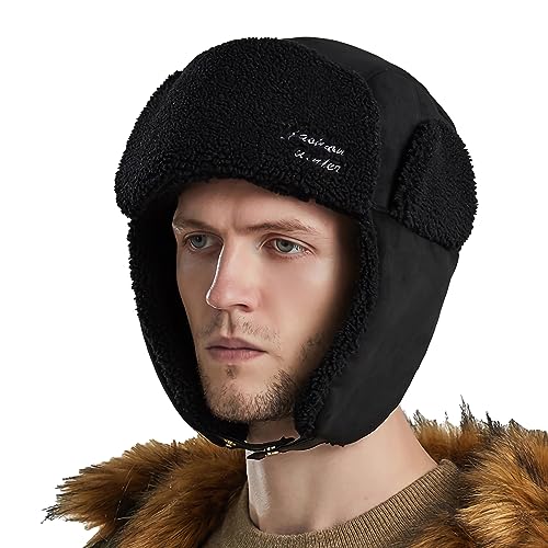 SJTJSPX Wintermütze Herren Damen Fliegermütze Warme Trappermütze Winddicht Pilotenmütze Verdickt Bombermütze mit Ohrenklappen Outdoor Russische Mütze für Laufen Skifahren Motorradfahren SJTJSPX Wintermütze Herren Damen Fliegermütze Warme Trappermütze Winddicht Pilotenmütze Verdickt Bombermütze mit Ohrenklappen Outdoor Russische Mütze für Laufen Skifahren Motorradfahren von SJTJSPX